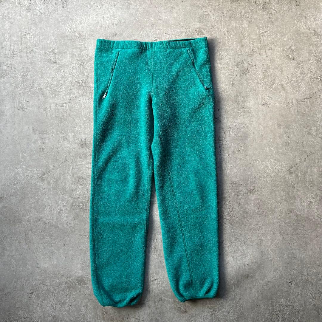 90s パタゴニア フリースパンツ/シンチラ USA製 エメラルドグリーン M