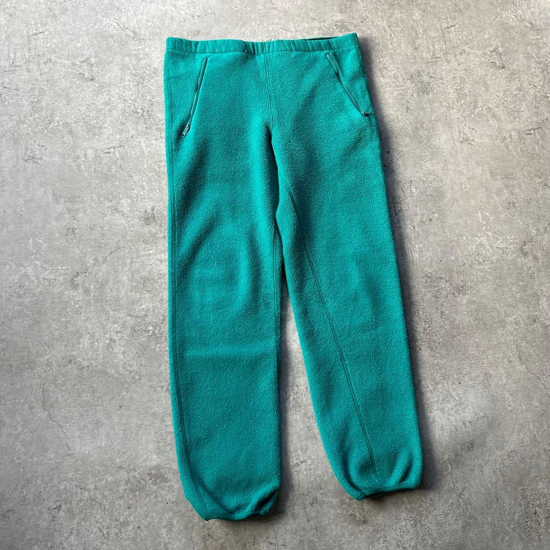 90s パタゴニア フリースパンツ/シンチラ USA製 エメラルドグリーン M