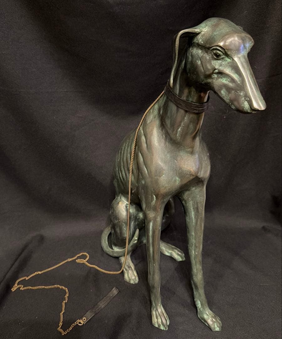 グレイハウンド　銅像　ブロンズ像　置物 アンティーク オブジェ 金属工芸