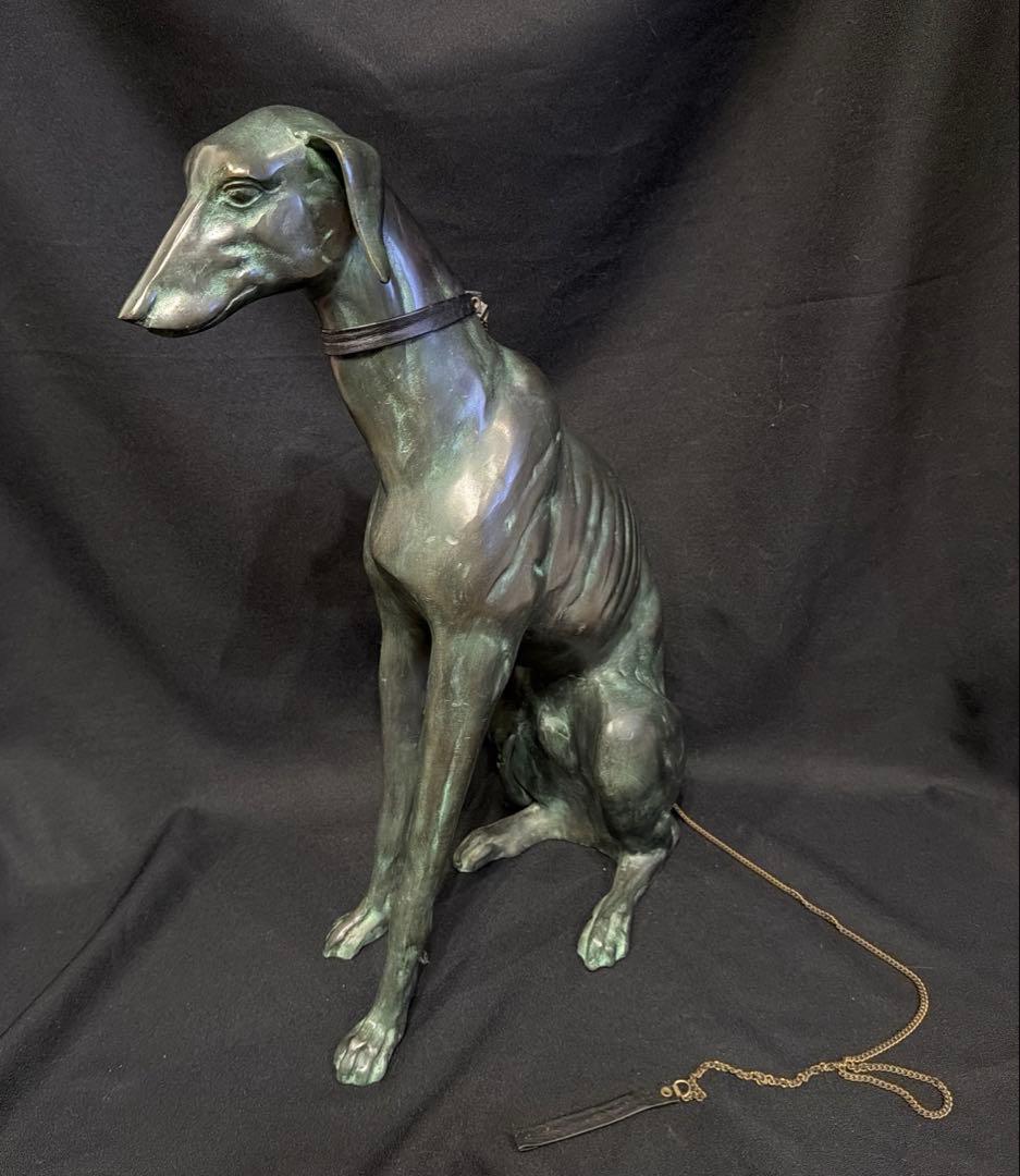 グレイハウンド　銅像　ブロンズ像　置物 アンティーク オブジェ 金属工芸