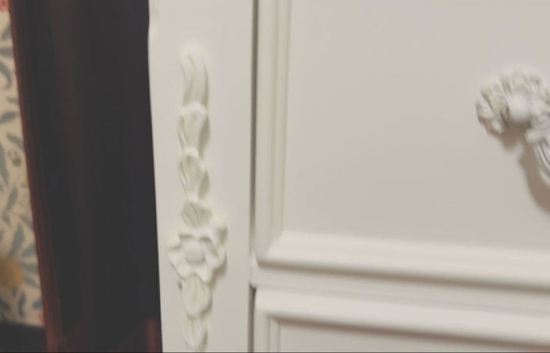 アンティーク調鍵付きチェスト/ホワイト/萩原株式会社/RCH-1581