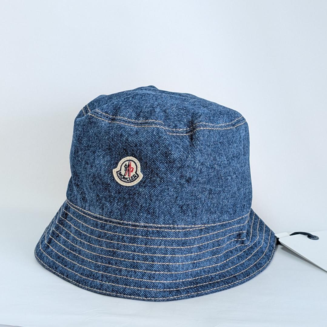 MONCLER バケットハット デニム 帽子 ユニセックス S おしゃれ