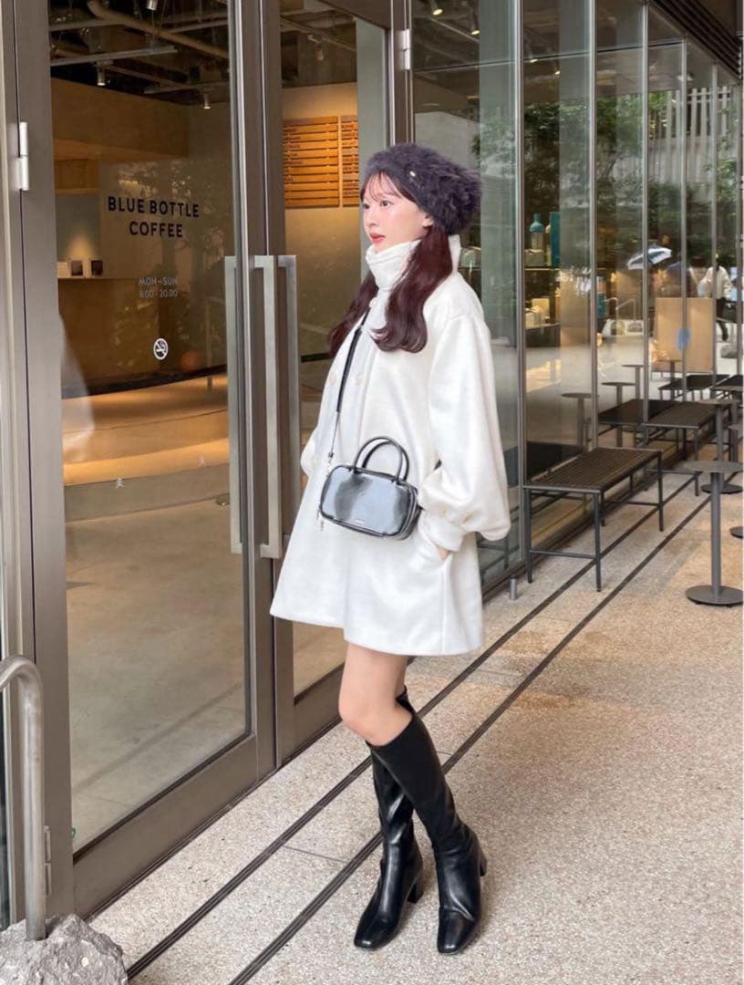 ジャケット・アウター muguet stand collar midi coat (ivory)