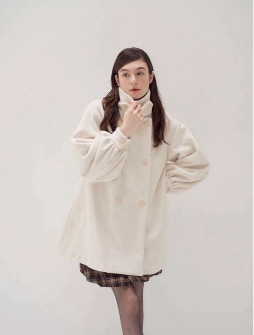 ジャケット・アウター muguet stand collar midi coat (ivory)