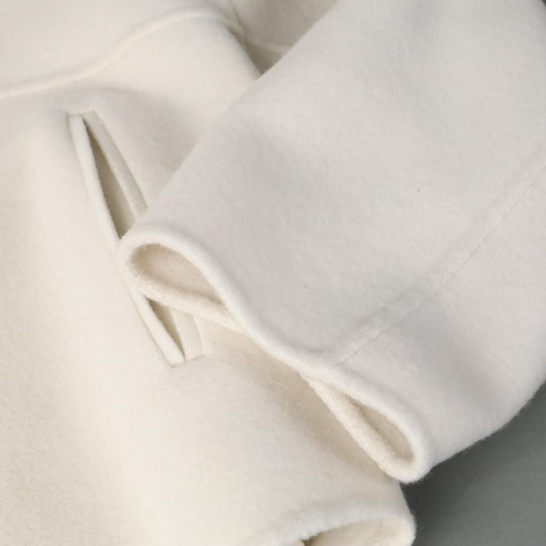 223 新品 今季 23区 ウールライトリバー ノーカラー ショートコート 32