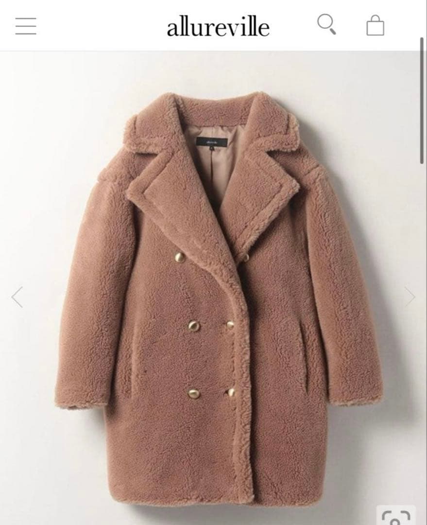 アルアバイル　ルルウィルビー ウールMIXボアピーコート