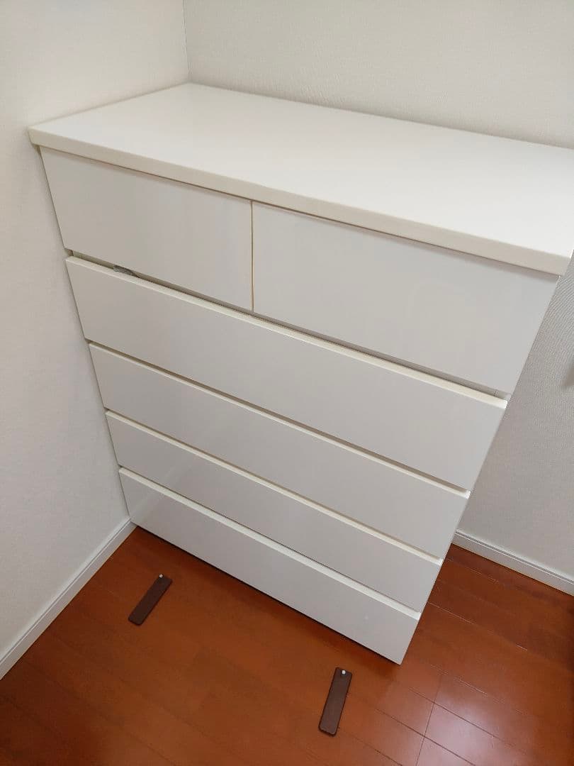 【美品】ホワイト 5段チェスト