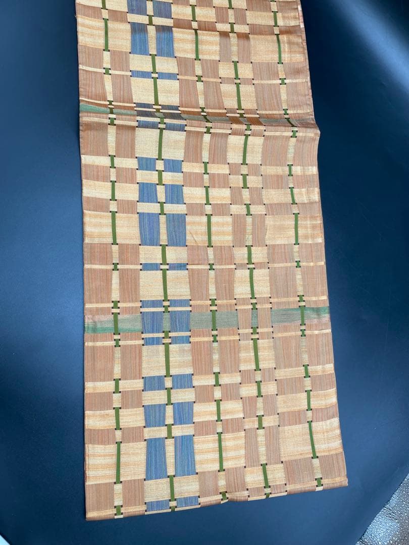 △名古屋帯 洒落帯　高級△ 正絹　関西仕立て　幾何学模様　309