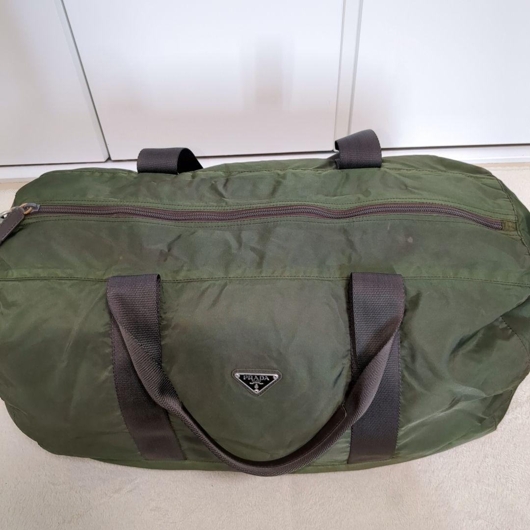 PRADA ボストンバッグ 2way 三角ロゴ テスートナイロン カーキ 希少色