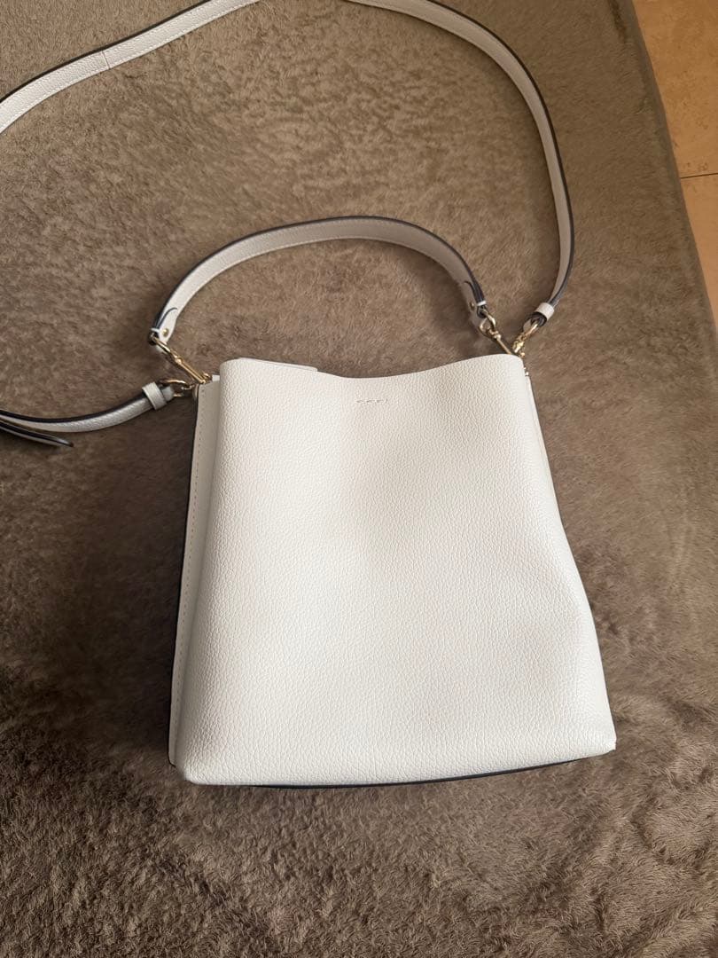 COACH ホワイト レザー ショルダー ハンド バッグ