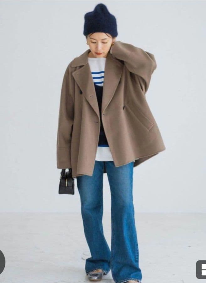 【IENA】スーパー160ダブルフェイスショートコート36