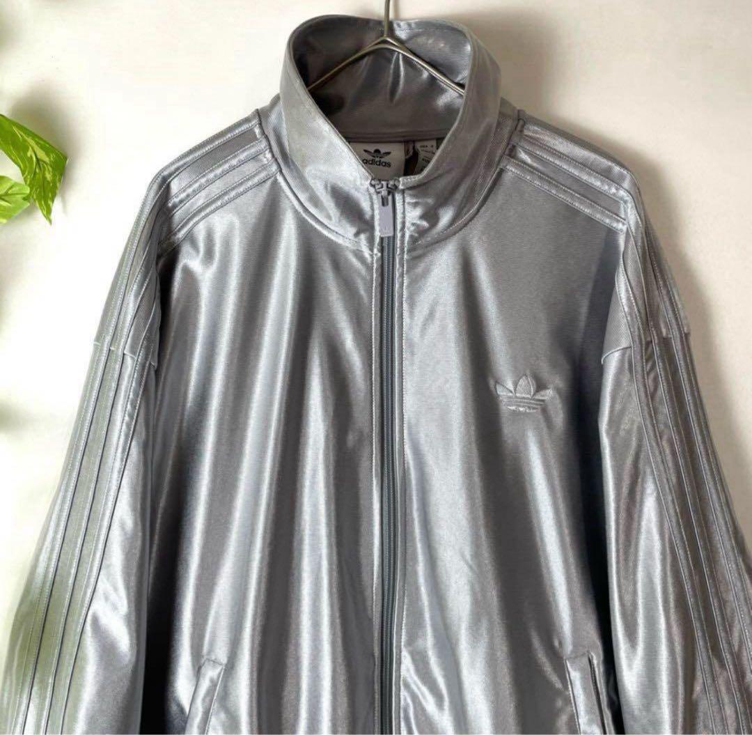 adidas シルバー トラックジャケットS アディダス