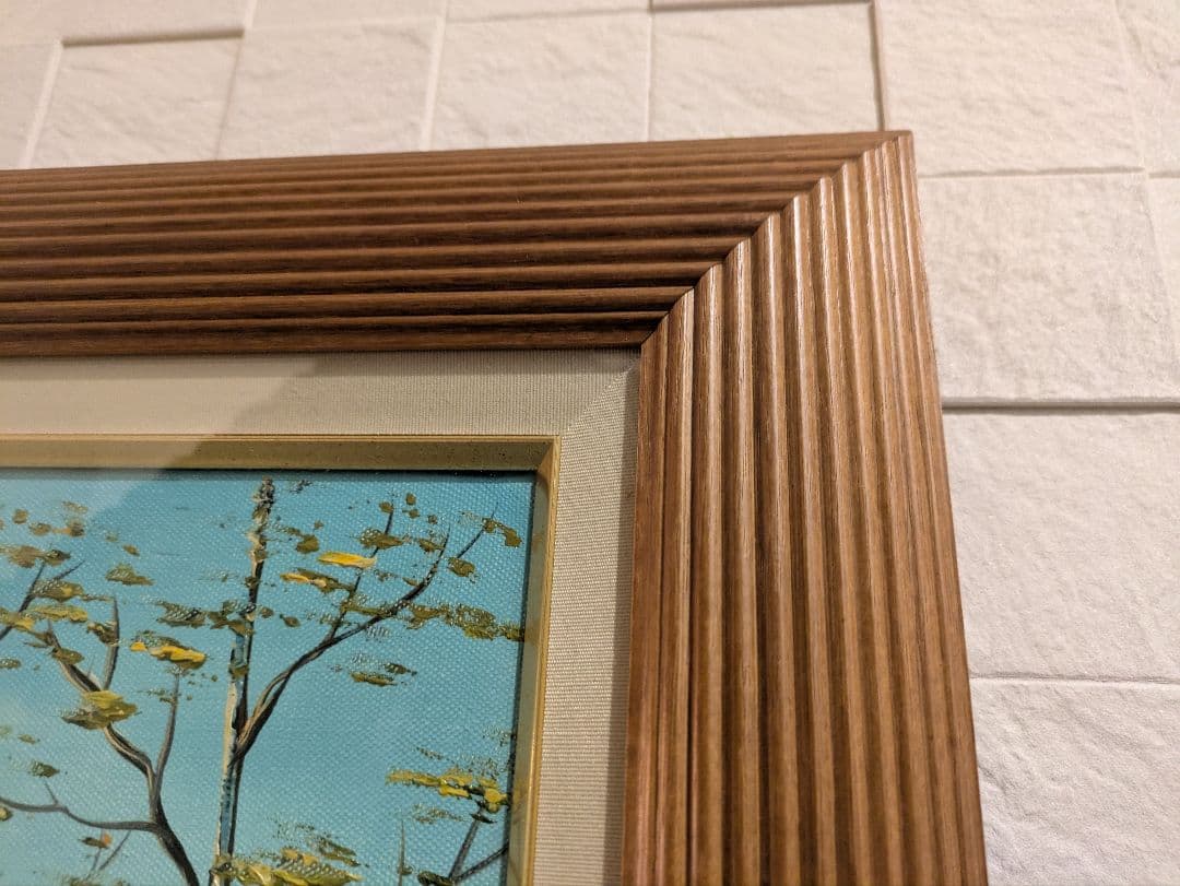 絵画　沢健　油彩10号　信濃の清流 　風景画　真筆証明書付