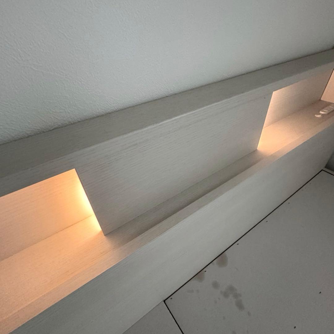 【ダブル】 ニトリ　ベットフレーム　引き出し収納.コンセント.ライト付