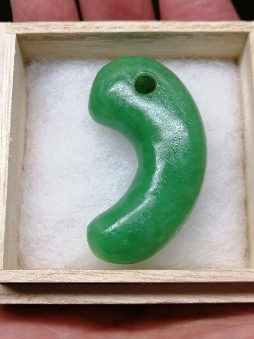 ★【Meron Cc】古墳期『糸魚川翡翠勾玉』出土品。4.8cm超琅玕翡翠