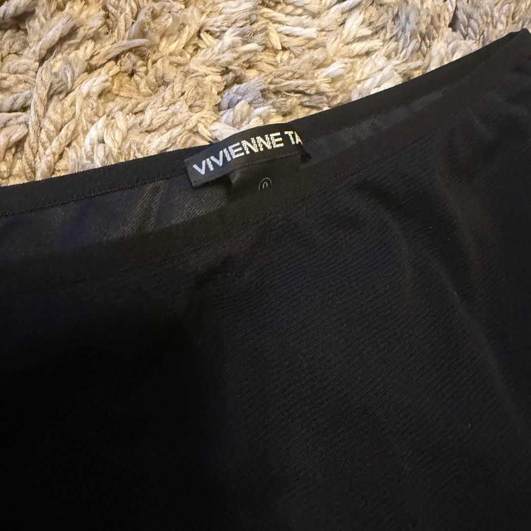 【vivienne tam】花柄刺繍タイトスカート 黒　パワーネット