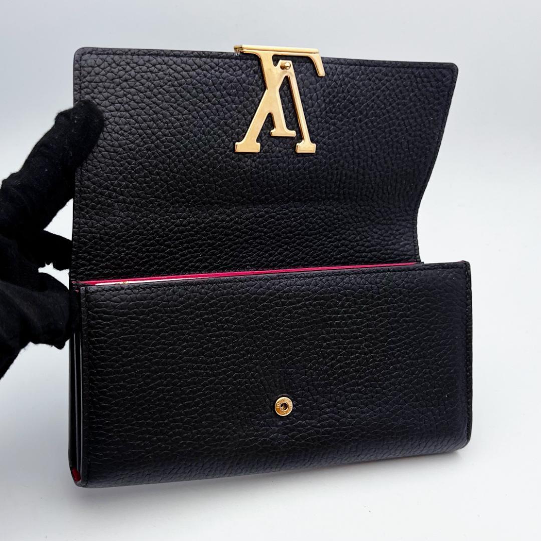 開運財布！ルイヴィトン カプシーヌ 黒 長財布 正規品保証2852