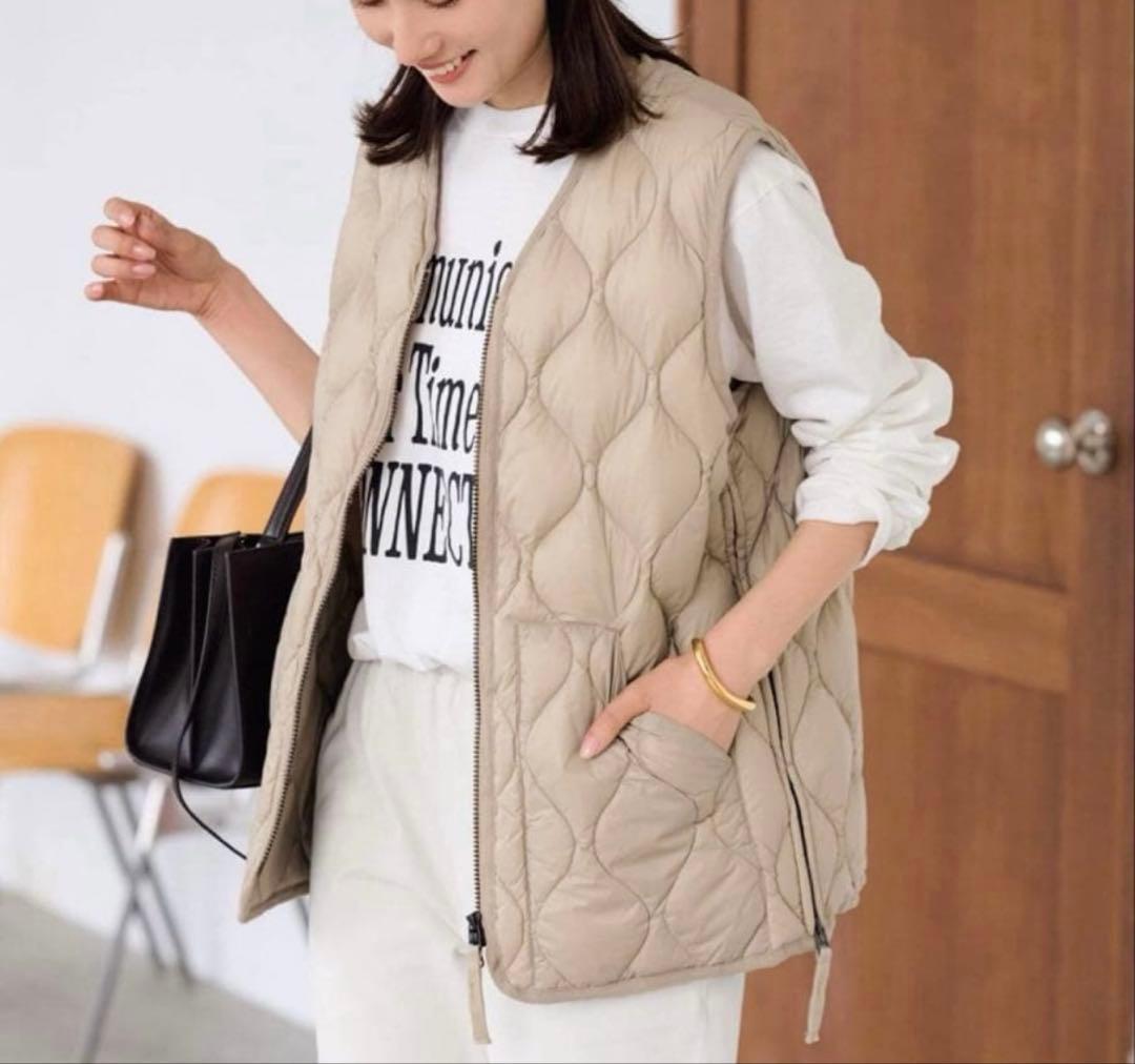 TAION/タイオン MILITARY V NECK WZIPダウンベスト