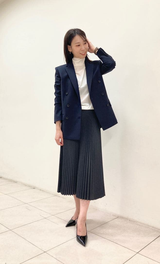 未使用　24AW セオリー　SLEEK FLANNEL BOXY DB JKT