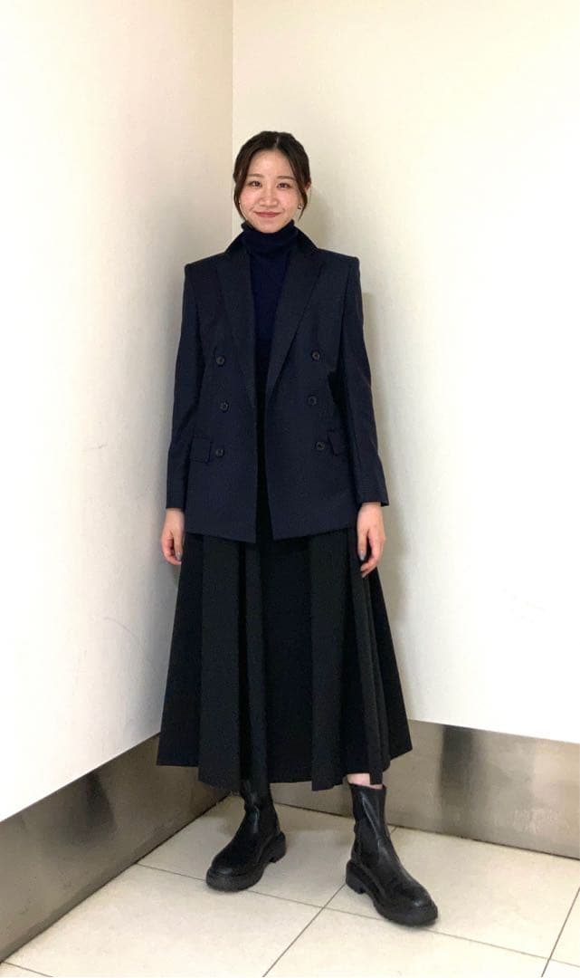 未使用　24AW セオリー　SLEEK FLANNEL BOXY DB JKT