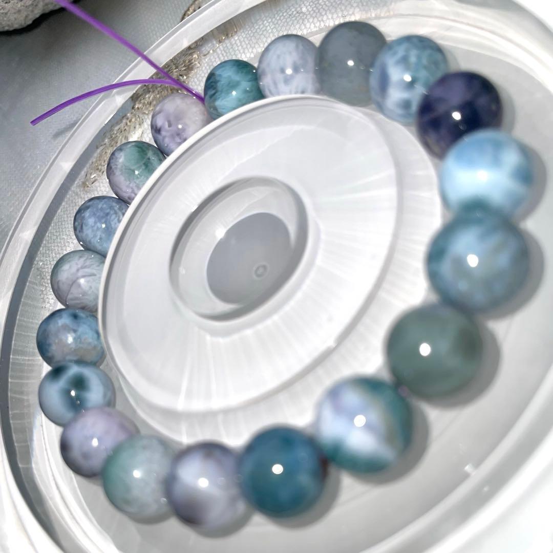 【高品質】パープルラリマー ブレスレット10mm ペクトライト ドミニカ　【B】