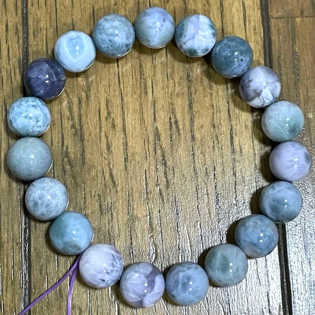 【高品質】パープルラリマー ブレスレット10mm ペクトライト ドミニカ　【B】