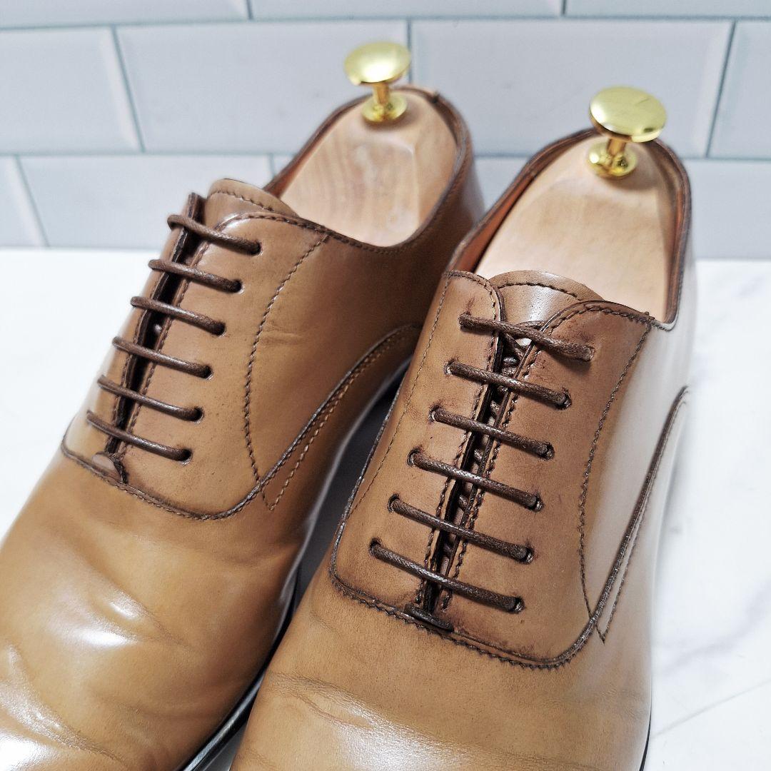 サントーニ Santoni プレーントゥ 25.5レザーシューズ 革靴 茶