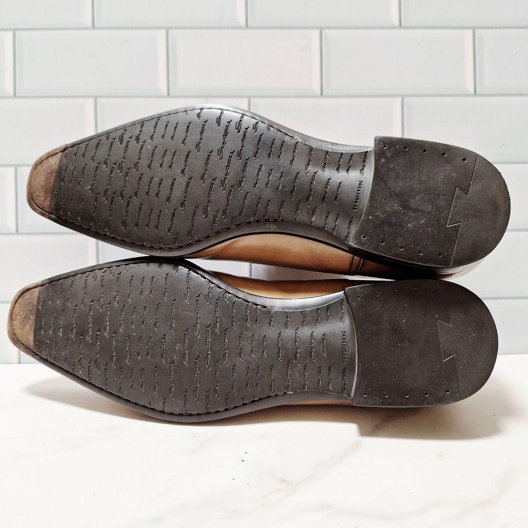 サントーニ Santoni プレーントゥ 25.5レザーシューズ 革靴 茶