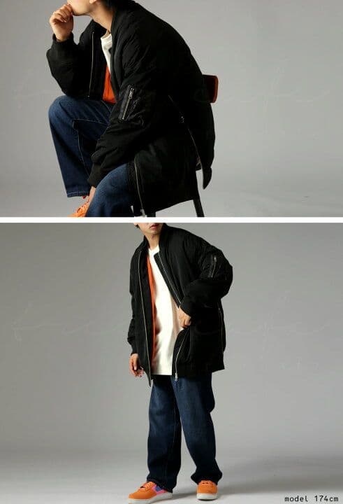 新品タグ付きアンティカ　ダウンのような暖かさ MA-1 アウターブラック