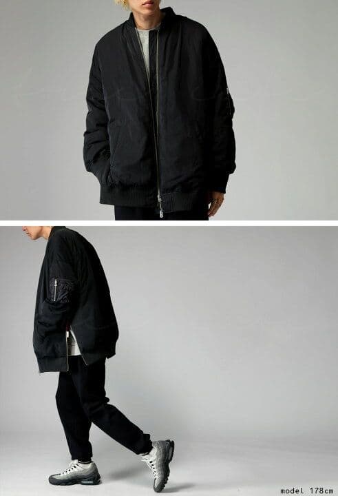 新品タグ付きアンティカ　ダウンのような暖かさ MA-1 アウターブラック