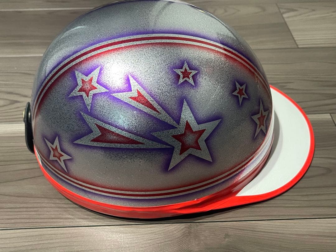 星 コルク半 ヘルメット 旧車會 暴走族 三段シート ロケットカウル