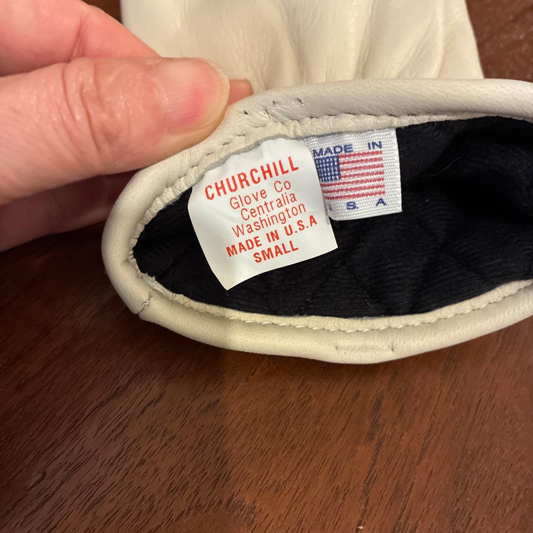 mama 　チャーチル　CHURCHILL鹿革グローブ中綿入り　Sサイズ