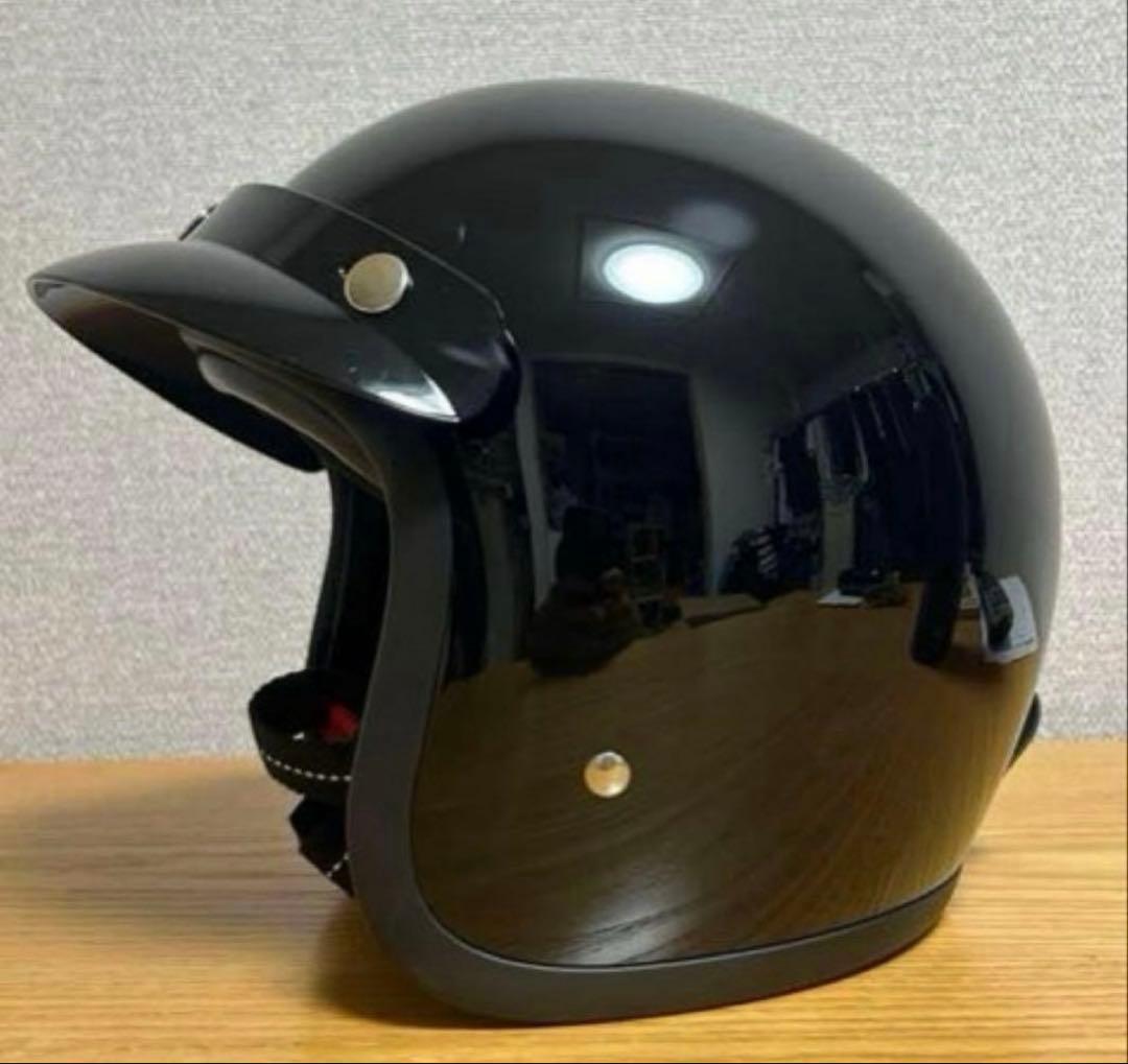 500TXタイプ ビートル　ジェットヘルメットBUCO tt&co 3XL 黒艶