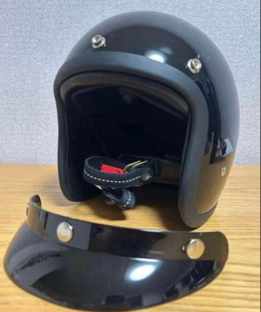 500TXタイプ ビートル　ジェットヘルメットBUCO tt&co 3XL 黒艶