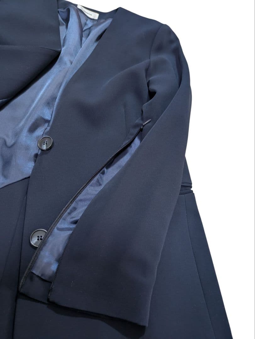 アニーカ　ANIECA　ノーカラージャケット　ネイビー　希少