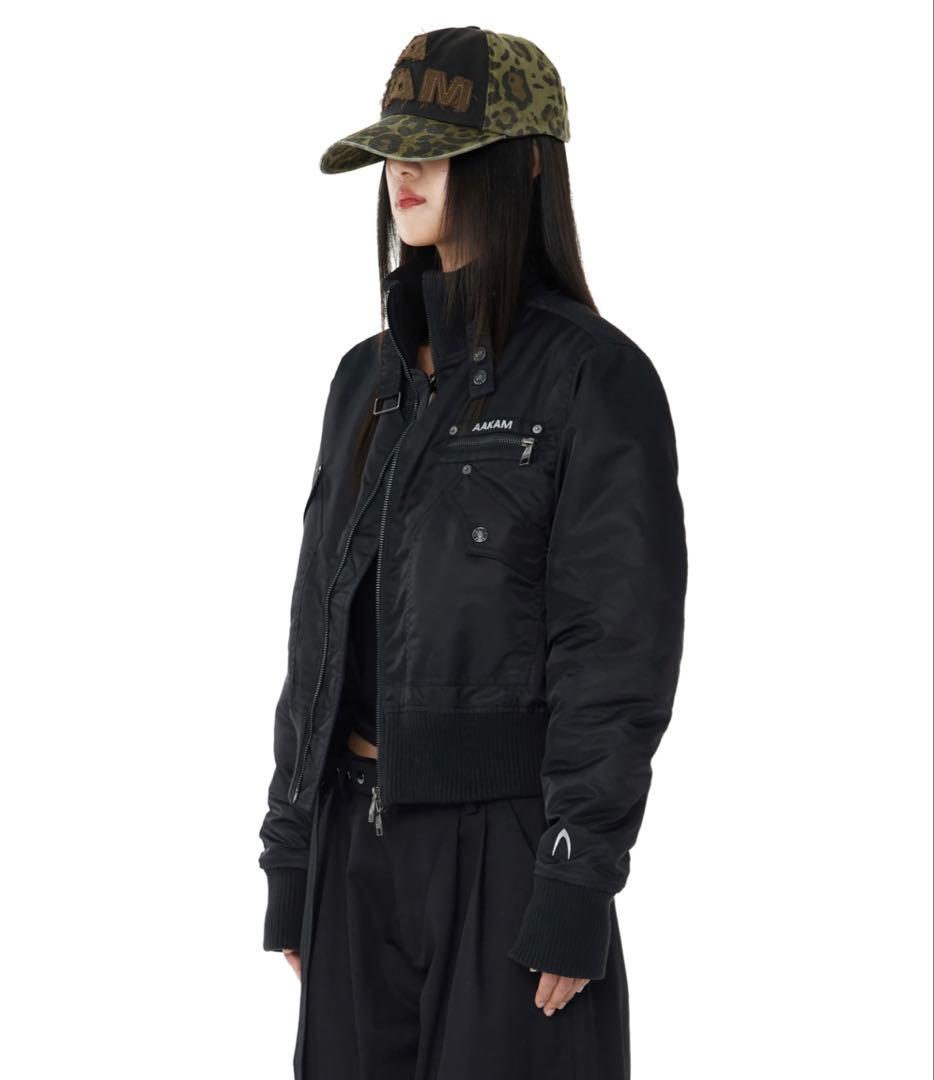 ジャケット・アウター AAKAM High-Neck Bomber Jacket (Black)