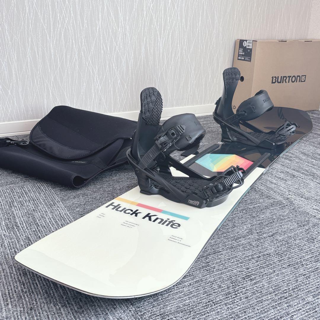 55美品❗️超豪華❗️サロモン メンズスノーボードセット★スノボ155cm+ビン付