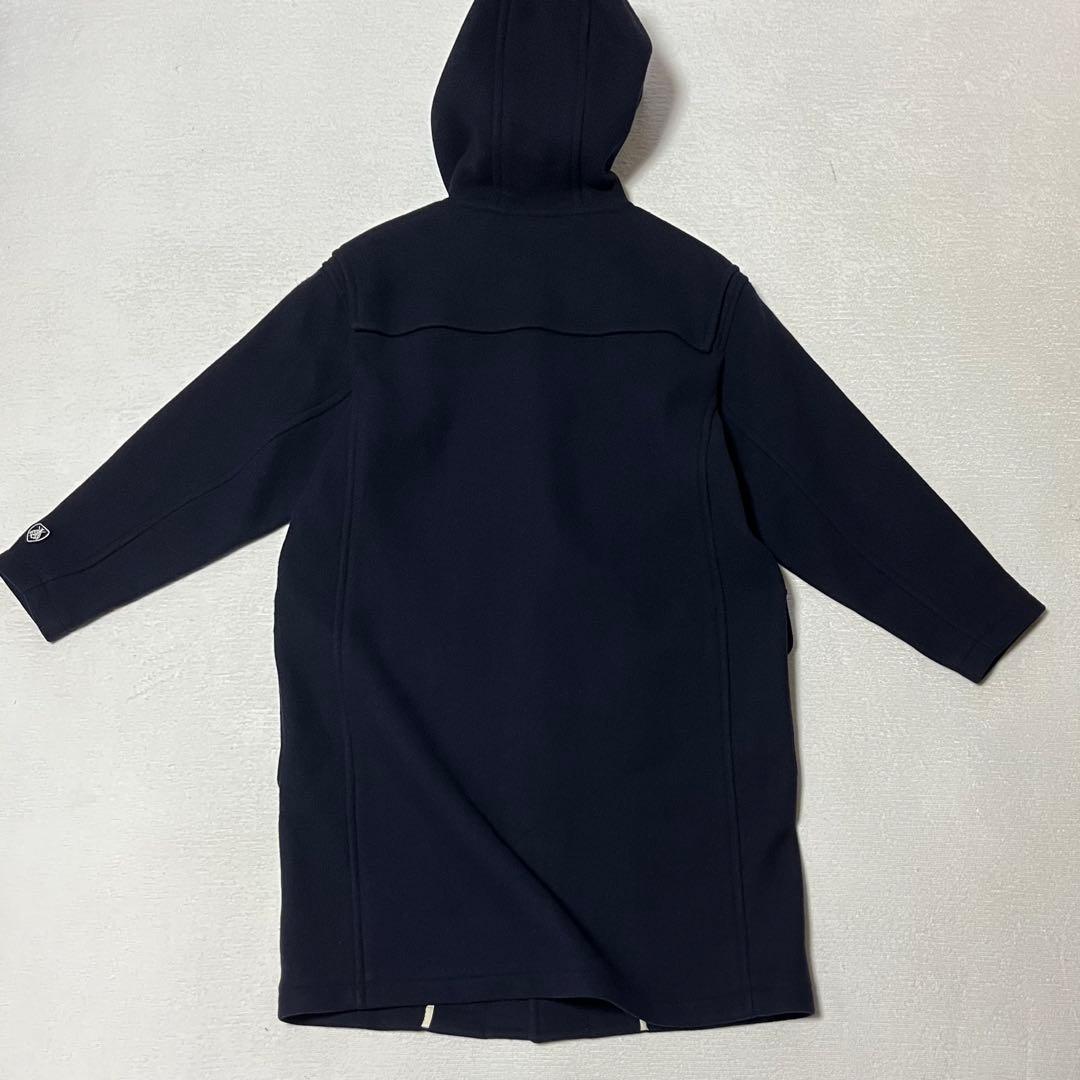 極美品 オーシバル ジーロンラム メルトン ジップ フード 比翼ウールコート 紺