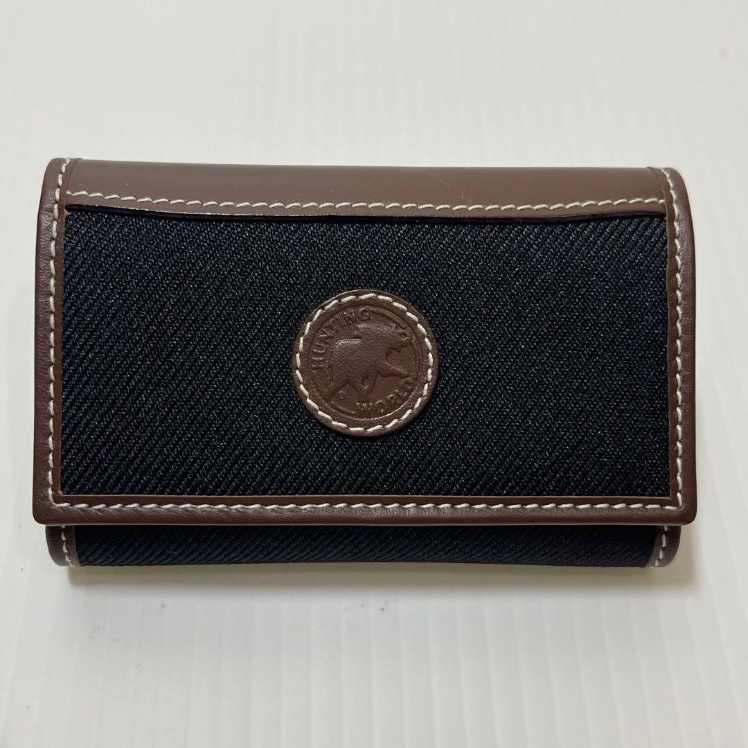 新品未使用【ハンティングワールド】6連キーケース ブラックサファリ