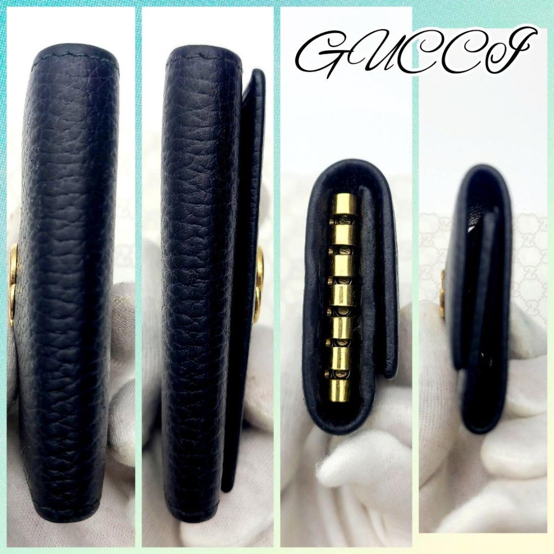 美品 GUCCI グッチ レザー GGマーモント 6連 キーケース 本革