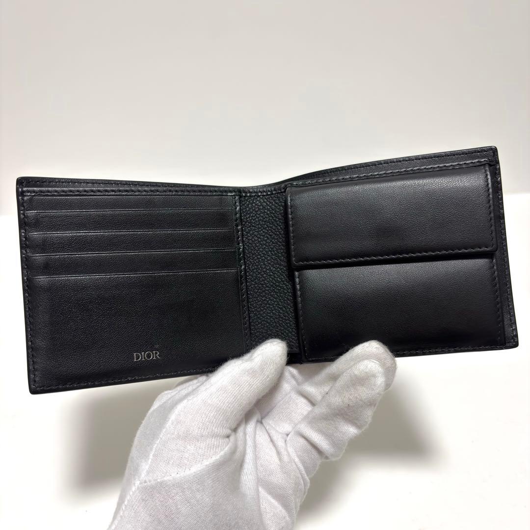499✨極美品✨Dior ディオール 二つ折り財布 グラビティ レザー ブラック