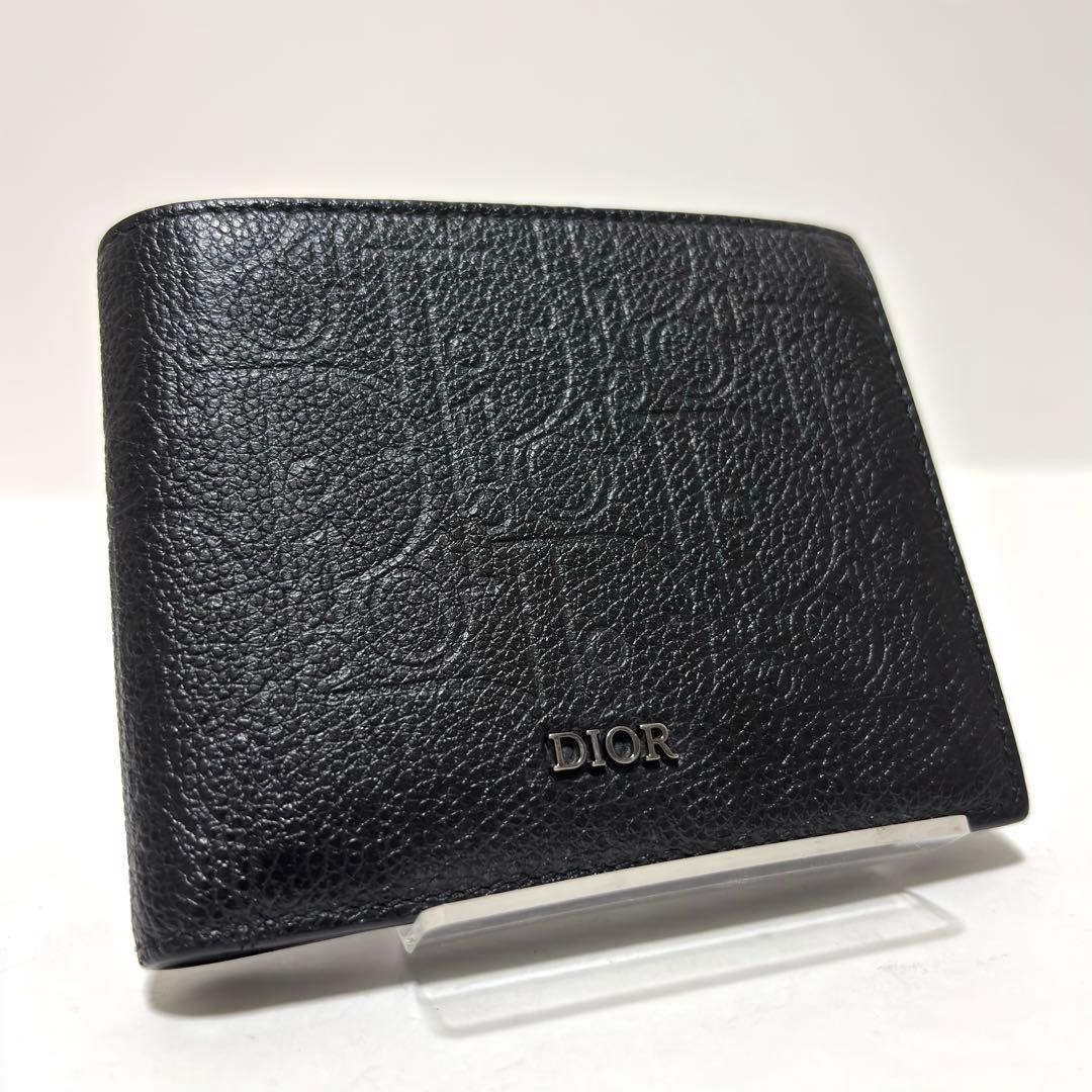 499✨極美品✨Dior ディオール 二つ折り財布 グラビティ レザー ブラック