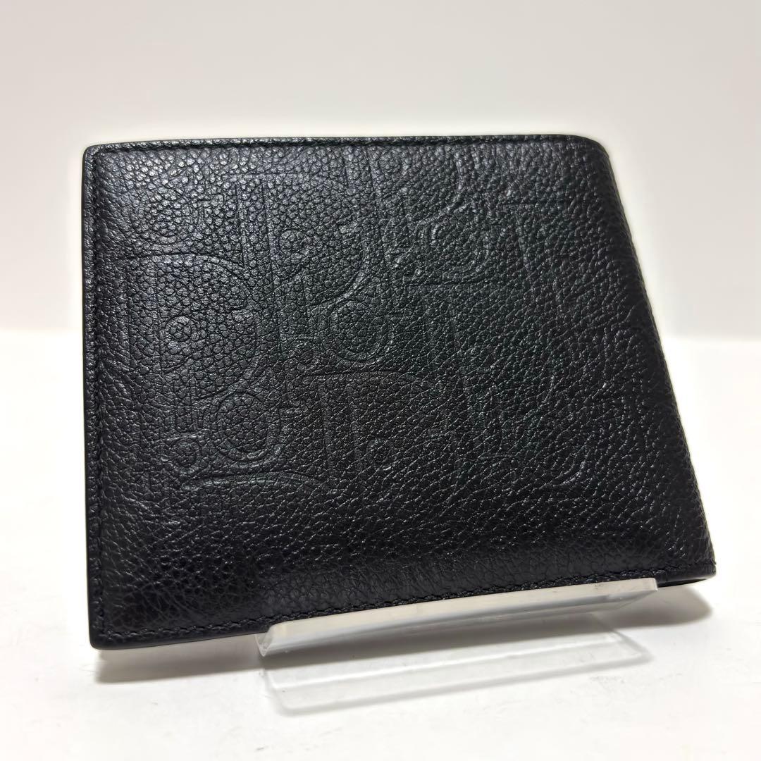 499✨極美品✨Dior ディオール 二つ折り財布 グラビティ レザー ブラック
