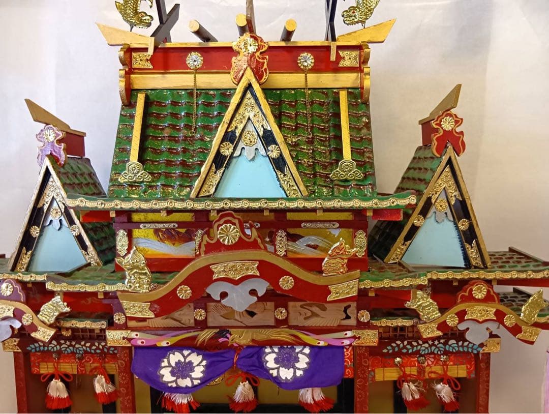 【ゆず】御殿飾りお人形飾り 道具付き