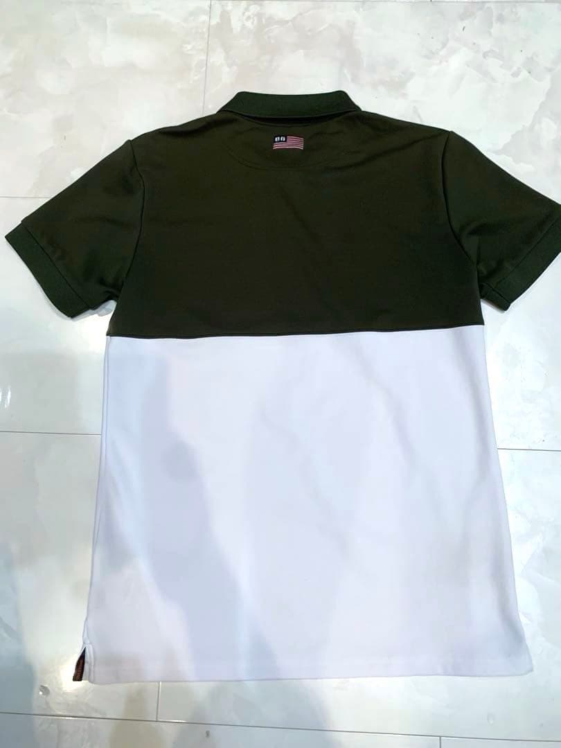 良品　ブリーフィング　briefing バイカラー　ポロシャツ　カーキ　M