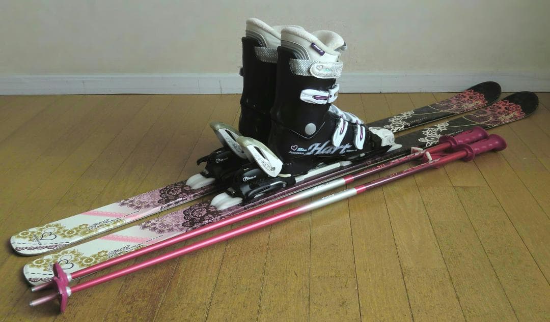■■送料無料■Hart■女性用スキー4点セット■板143/靴23■WAX済■■