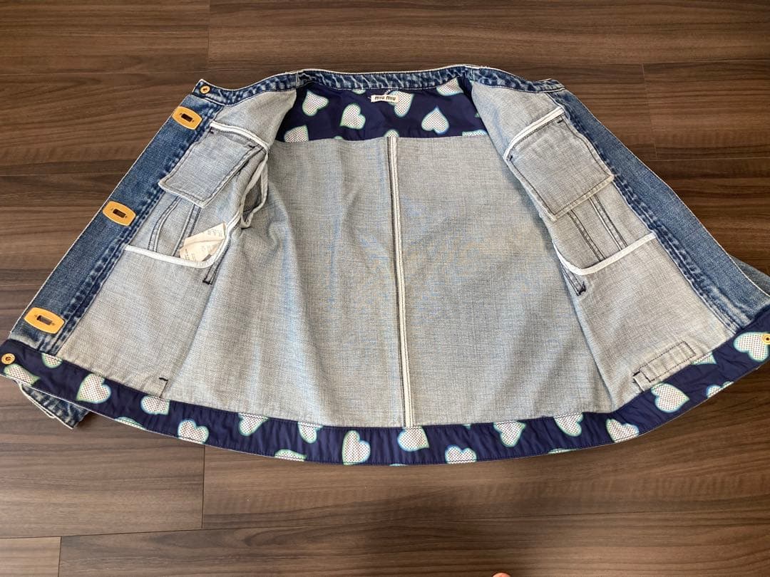 MIU MIU ミュウミュウ デニム ジャケット Gジャン ノーカラー