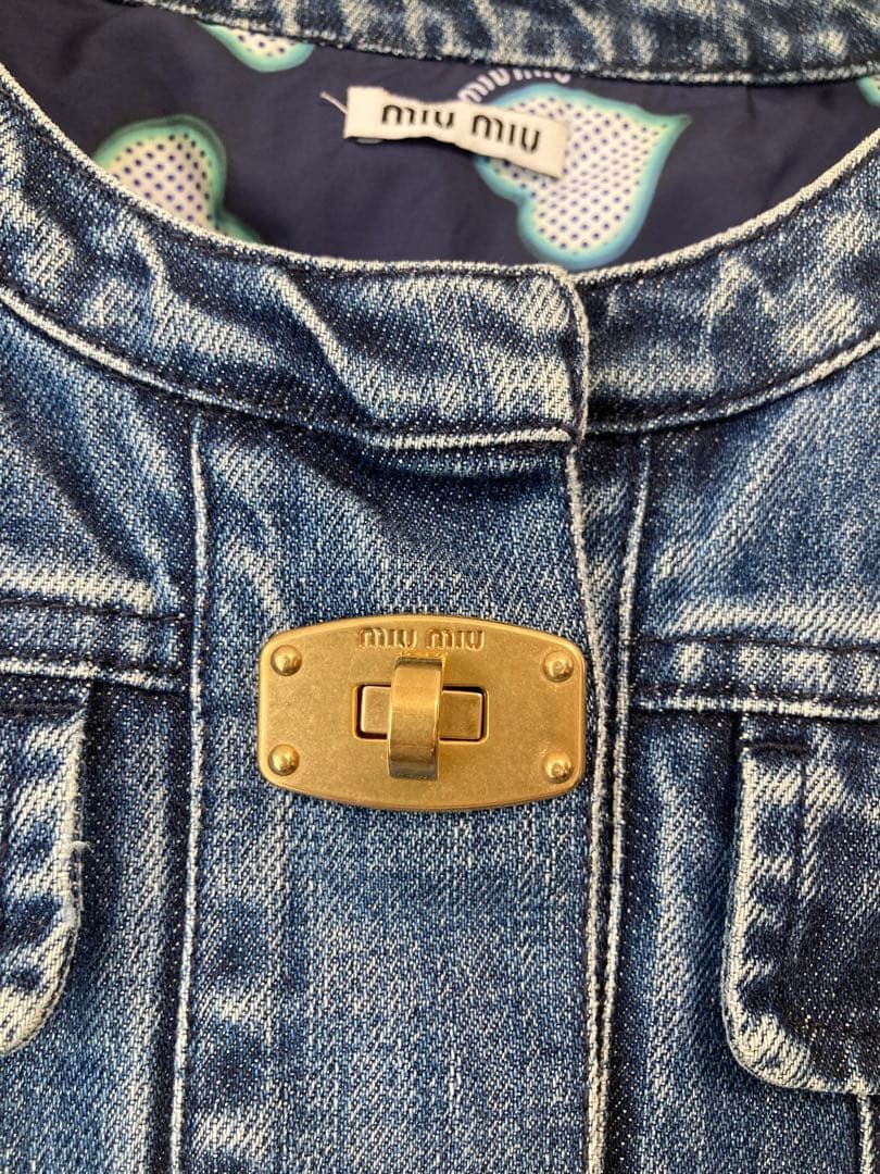 MIU MIU ミュウミュウ デニム ジャケット Gジャン ノーカラー