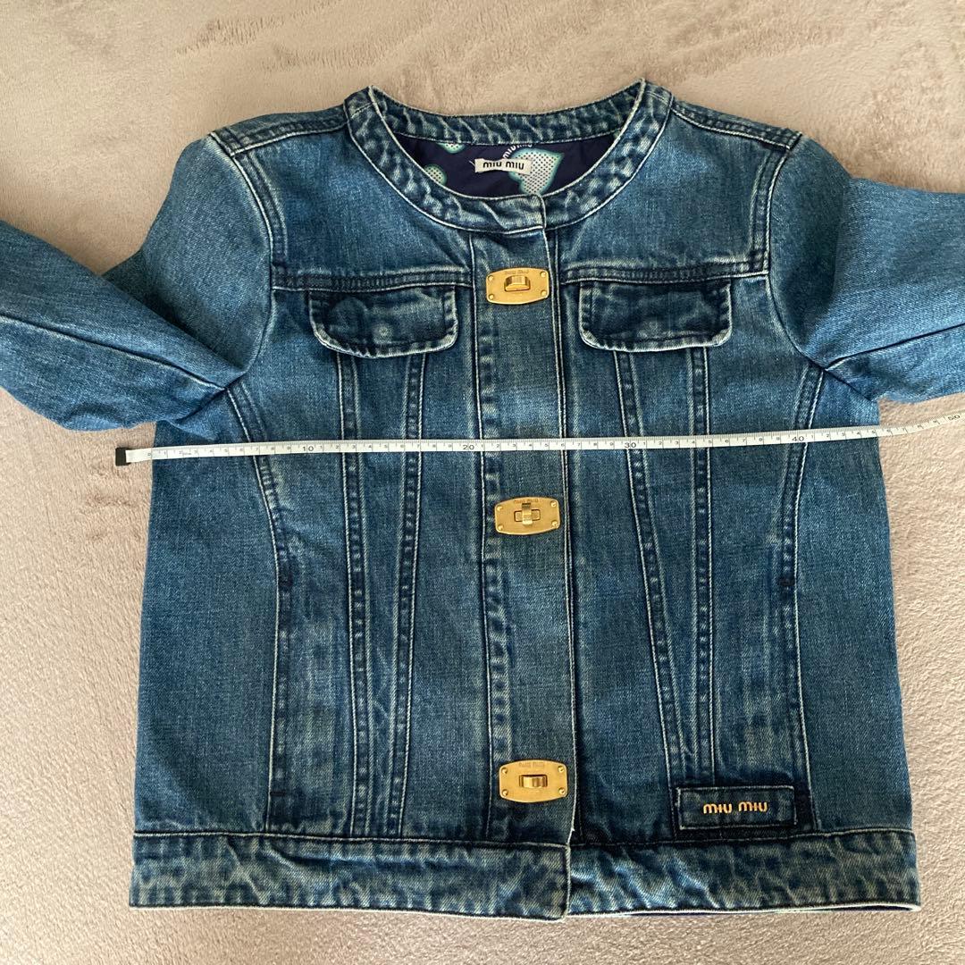 MIU MIU ミュウミュウ デニム ジャケット Gジャン ノーカラー