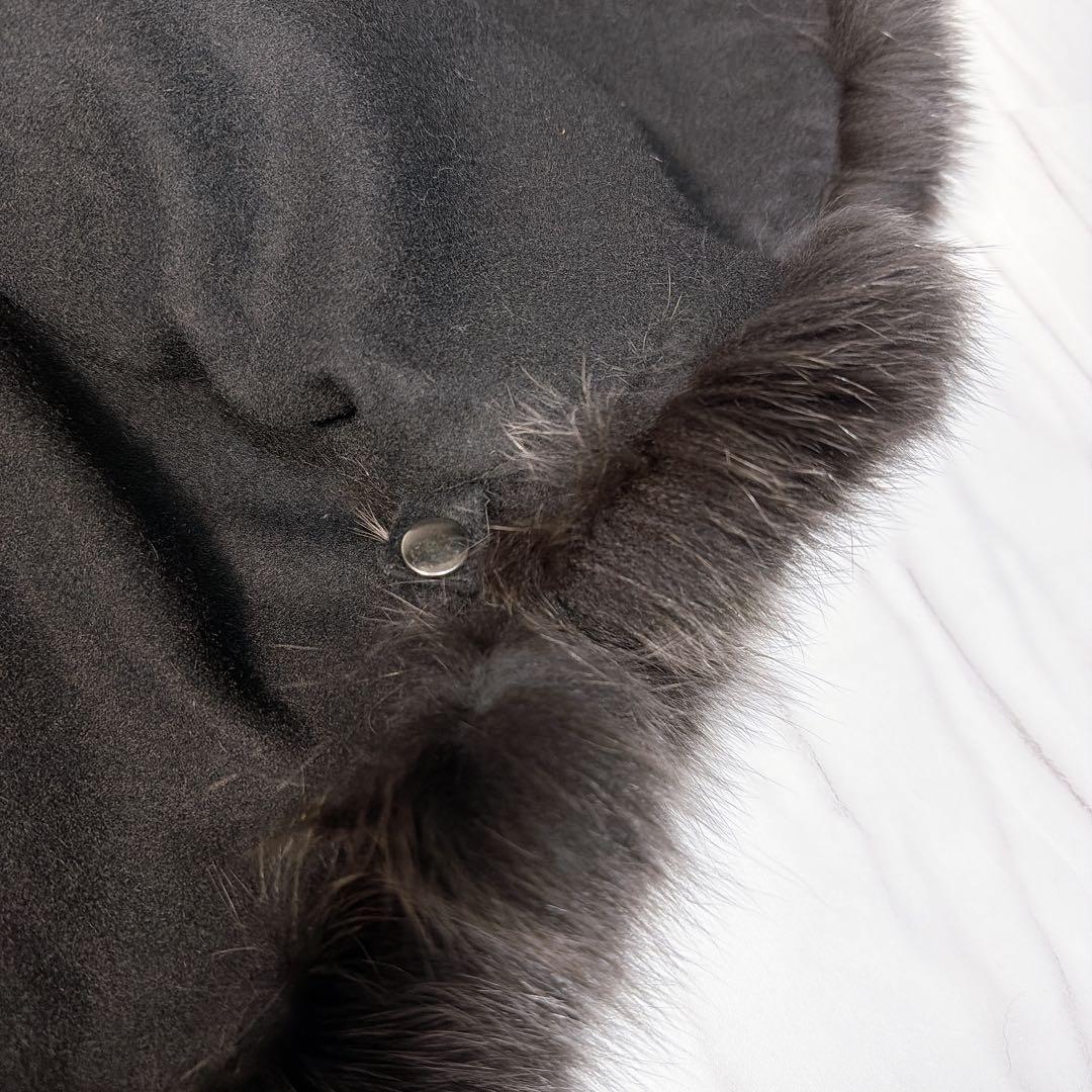 SAGA FURS カシミヤ100% ポンチョ ケープコート ブルーフォックス